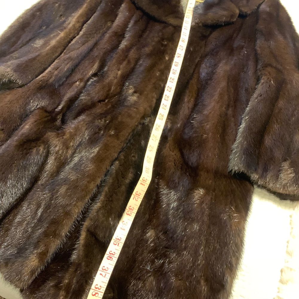 Full Genuine Brown Fur Coat Size 2X - 3X .  By Sam Siegel Chicago - Picture 5 of 11